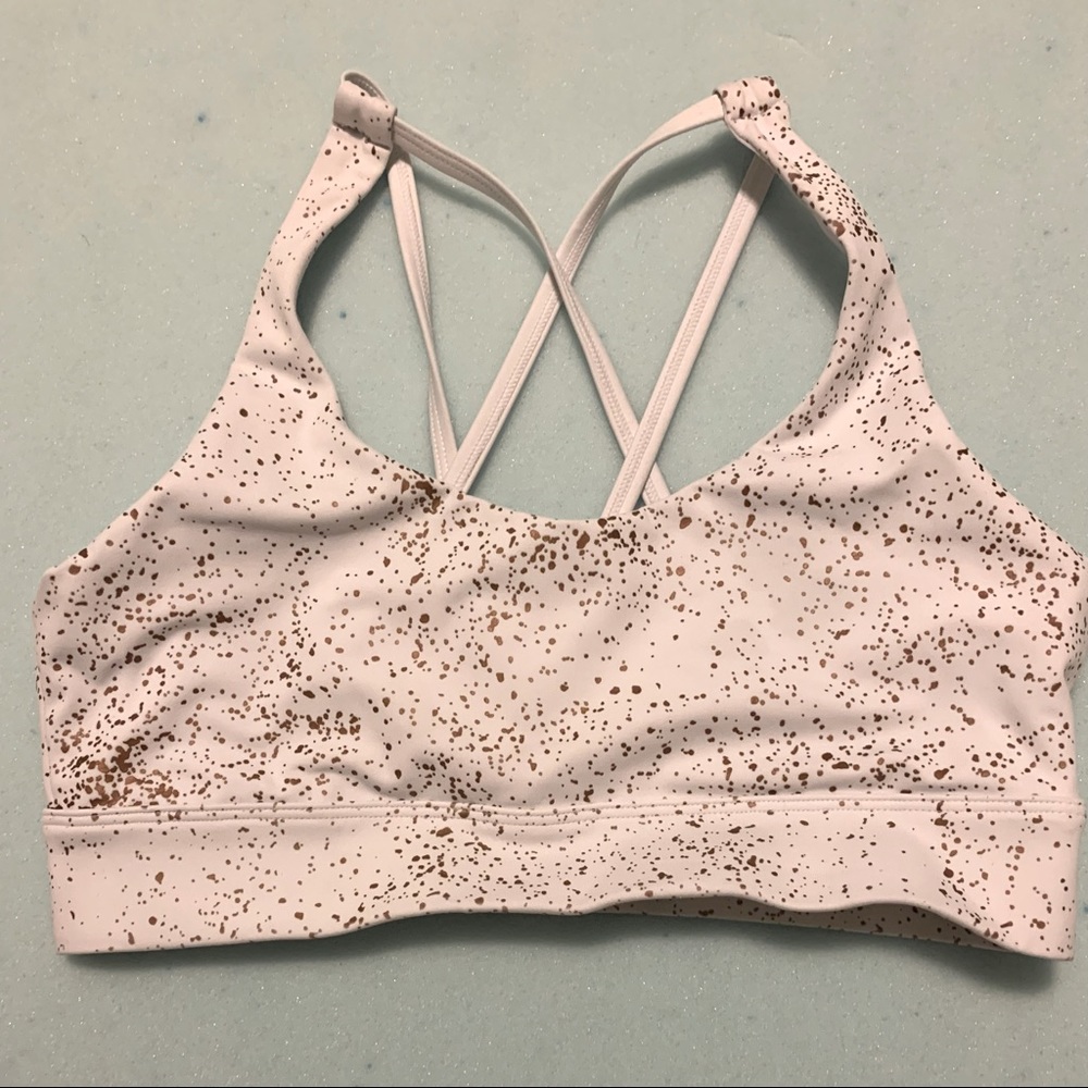 Zyia Active White Stay Gold Light and Tight Strappy Sports Bra